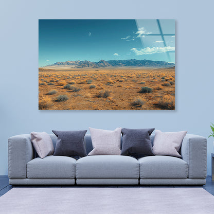 Mountains and Blue Sky View Acrylic Glass Print Tempered Glass Wall Art 100% Made in Australia Ready to Hang