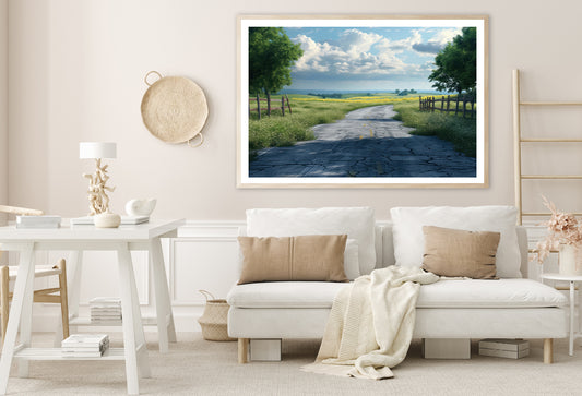 View of Empty Countryside Road Stage Home Decor Premium Quality Poster Print Choose Your Sizes