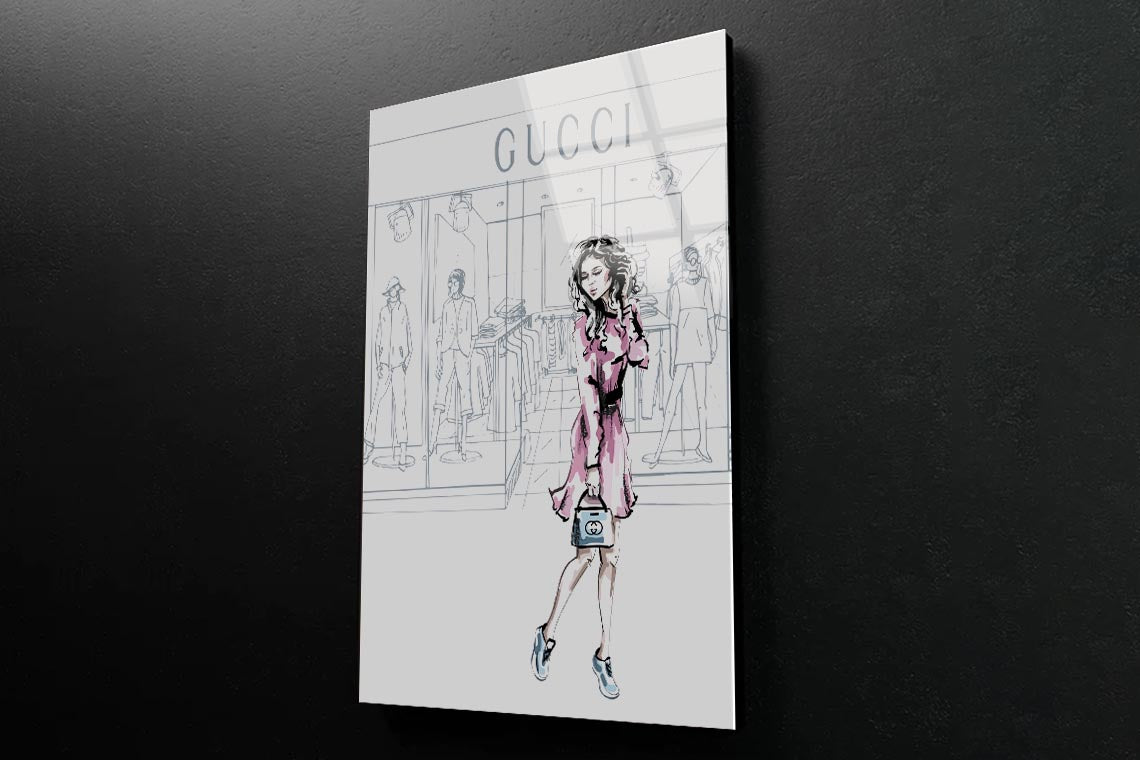 Modern Pink Lady 3D Design Acrylic Glass Print Tempered Glass Wall Art 100% Made in Australia Ready to Hang