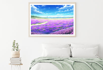 A Nice View of a Field Of Purple Flowers Home Decor Premium Quality Poster Print Choose Your Sizes