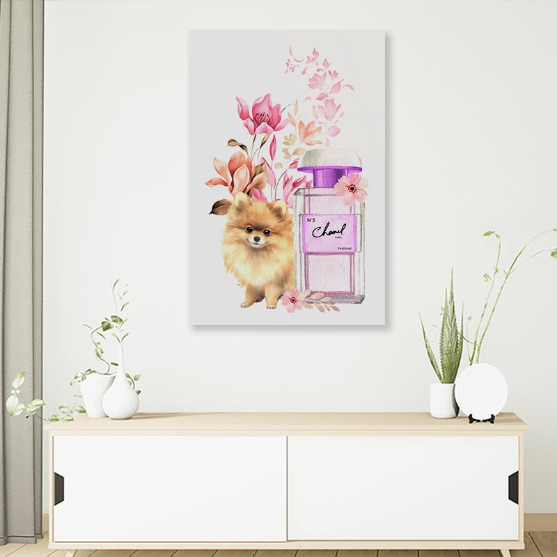 Perfume with Dog 3D Design Acrylic Glass Print Tempered Glass Wall Art 100% Made in Australia Ready to Hang