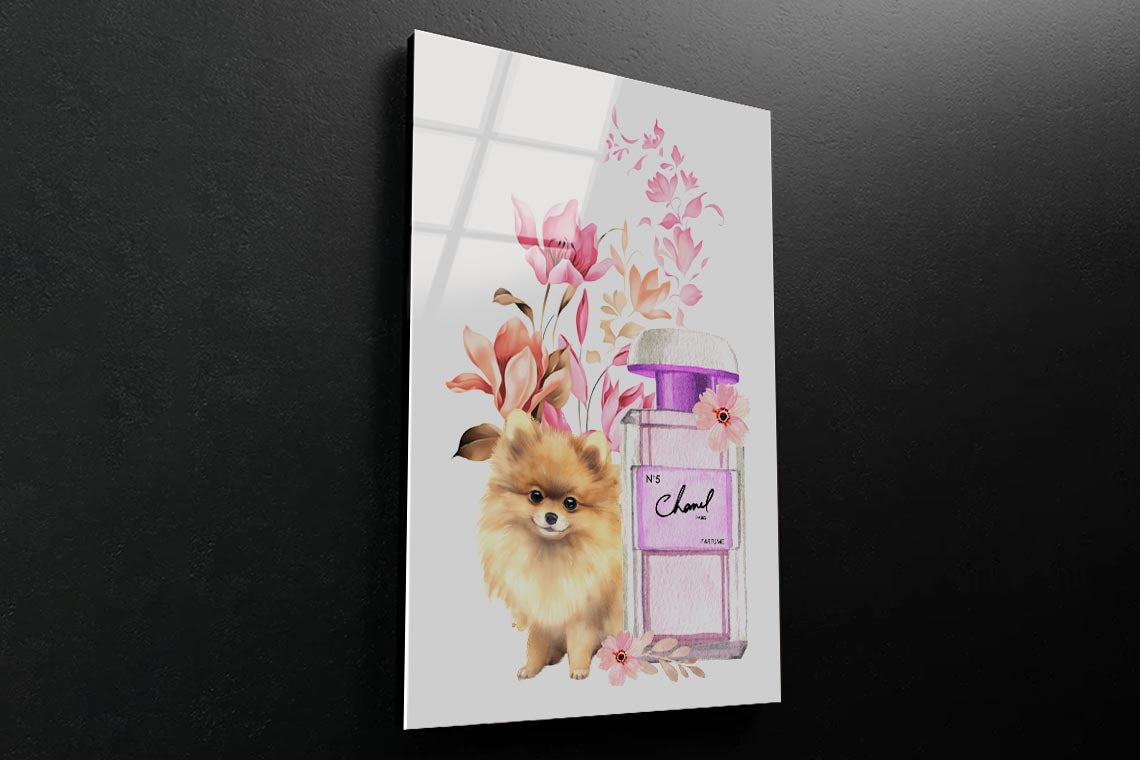 Perfume with Dog 3D Design Acrylic Glass Print Tempered Glass Wall Art 100% Made in Australia Ready to Hang