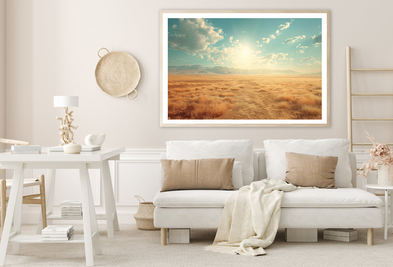 Large Field with a Blue Sky Home Decor Premium Quality Poster Print Choose Your Sizes