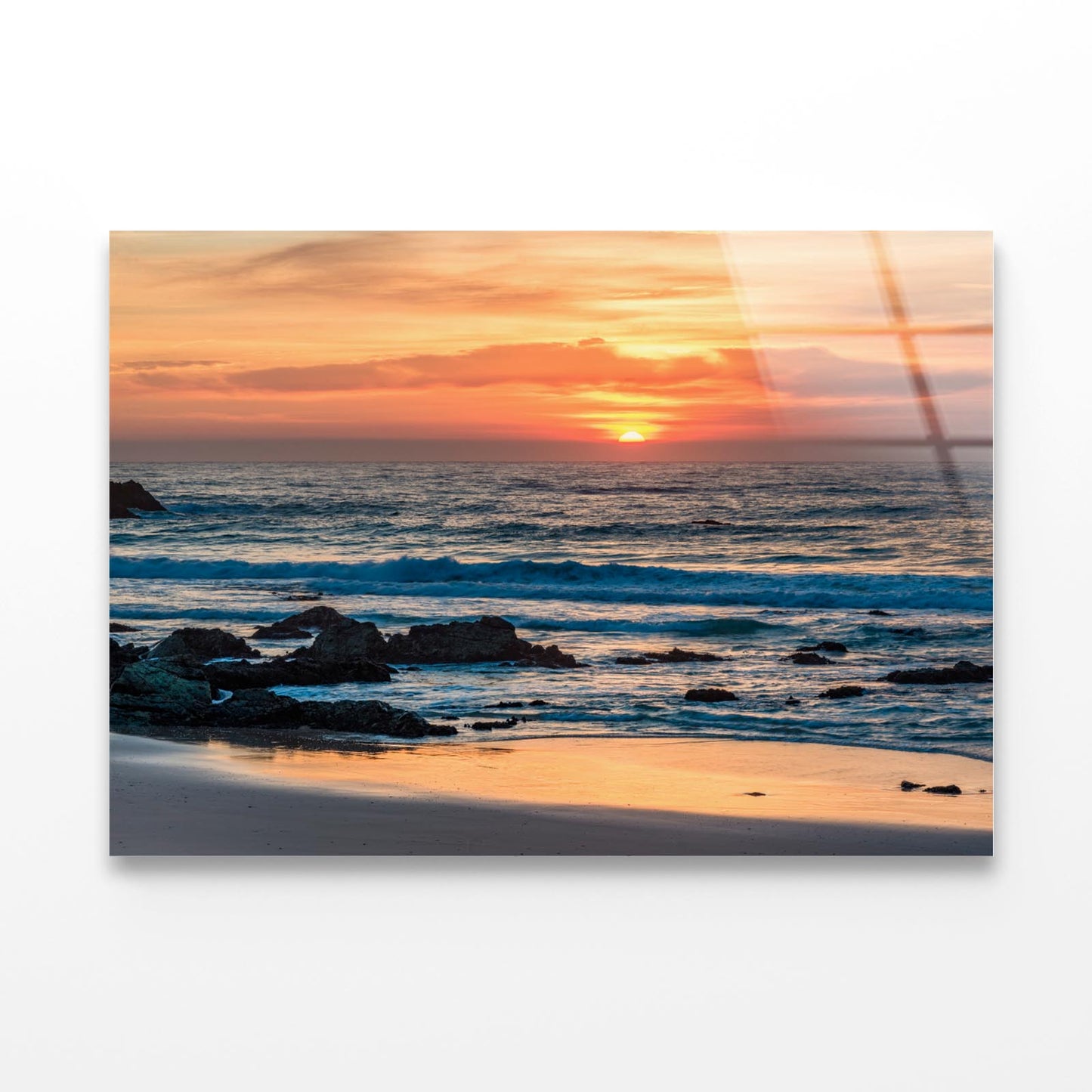 Peaceful Sunrise at Beach Acrylic Glass Print Tempered Glass Wall Art 100% Made in Australia Ready to Hang