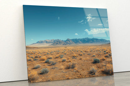 Mountains and Blue Sky View Acrylic Glass Print Tempered Glass Wall Art 100% Made in Australia Ready to Hang