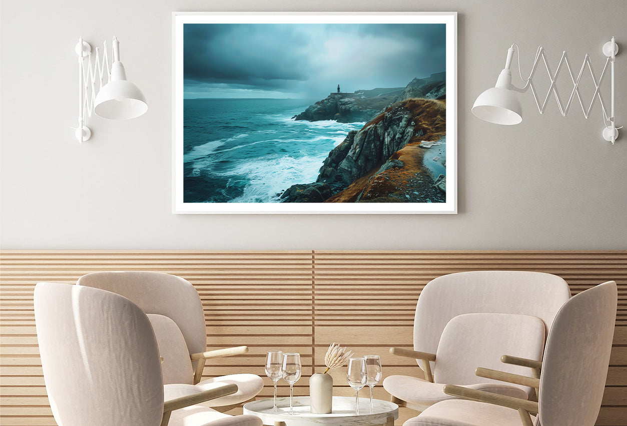 Rocky Cliff, Ocean & Sky Home Decor Premium Quality Poster Print Choose Your Sizes