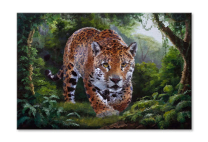 Painting Of Jaguar in the Amazon Jungle Wall Art Limited Edition High Quality Print