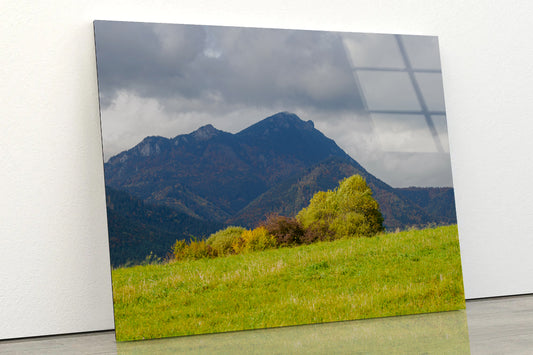 Green Mountains with Storm Clouds Acrylic Glass Print Tempered Glass Wall Art 100% Made in Australia Ready to Hang