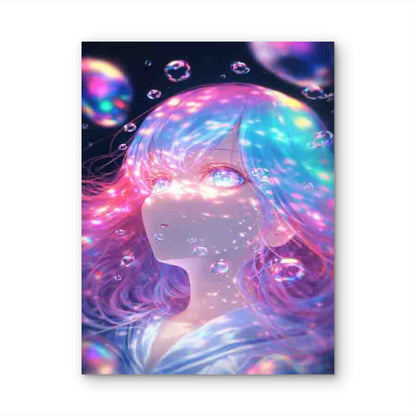 Enchanted Bubbles Modern Retro 40x60cm Metal Print Ready to Hang
