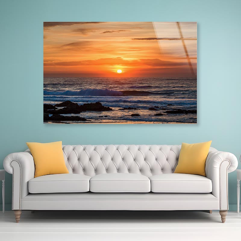 Sunset at the Beach Acrylic Glass Print Tempered Glass Wall Art 100% Made in Australia Ready to Hang