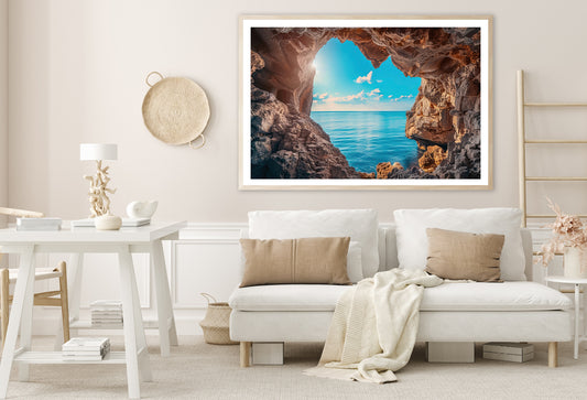 Scenic View of the Ocean with Rocks Home Decor Premium Quality Poster Print Choose Your Sizes