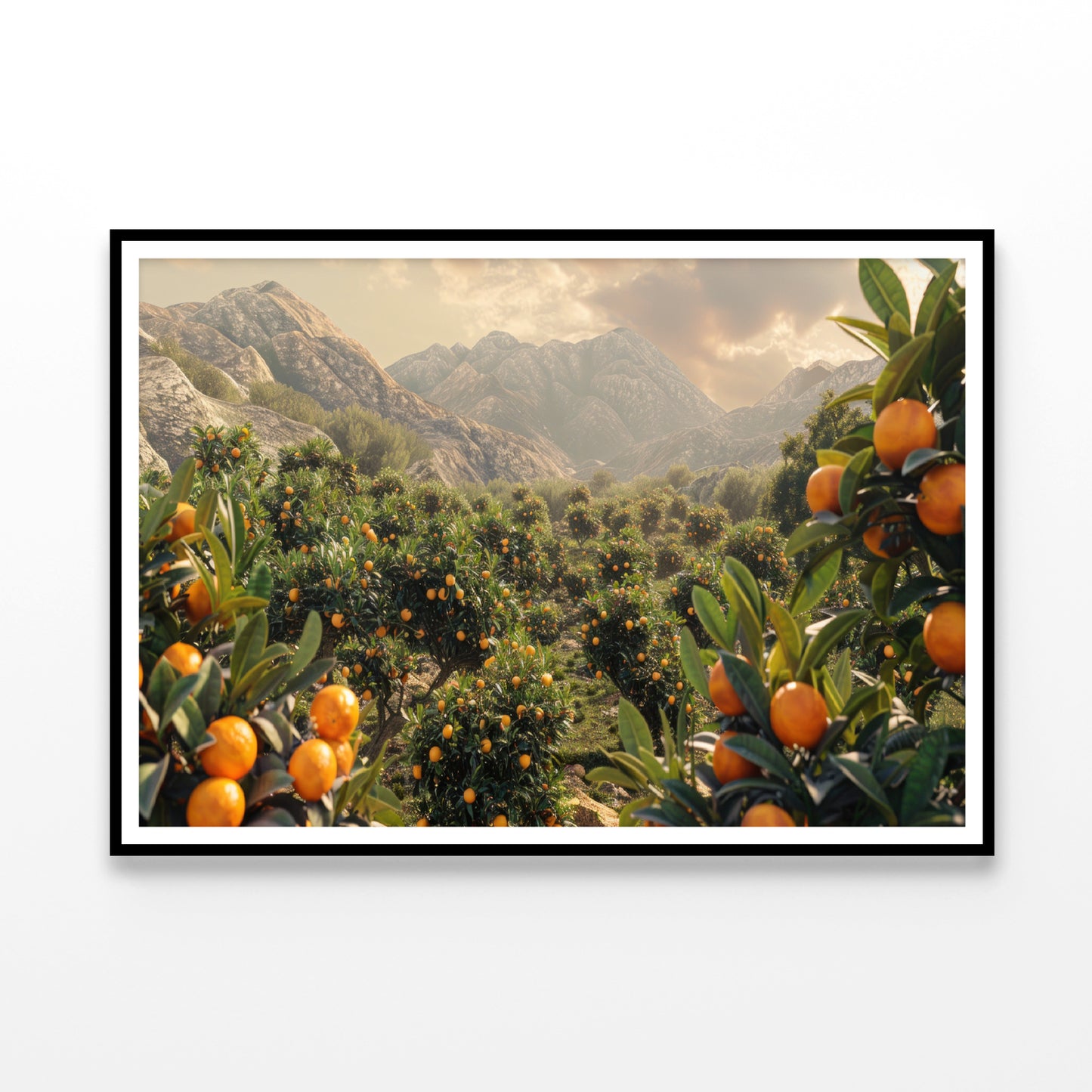 Oranges Growing, Mountain and the Sky Home Decor Premium Quality Poster Print Choose Your Sizes