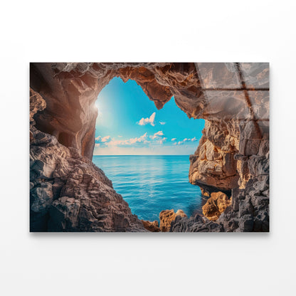 Scenic View of the Ocean with Rocks Acrylic Glass Print Tempered Glass Wall Art 100% Made in Australia Ready to Hang