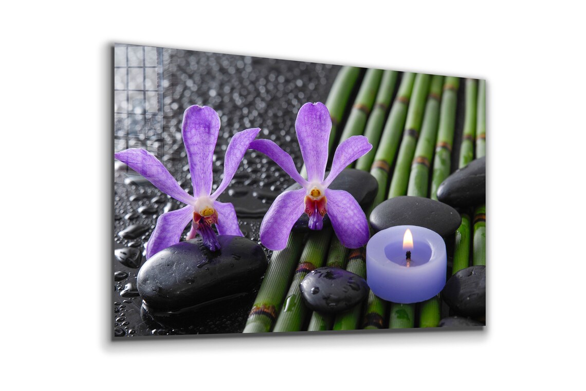 Zen Stones & Flowers UV Direct Aluminum Print Australian Made Quality