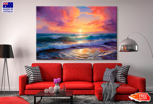 Mesmerizing Sunsets Painting Coastal Horizons,  Wall Art Decor 100% Australian Made