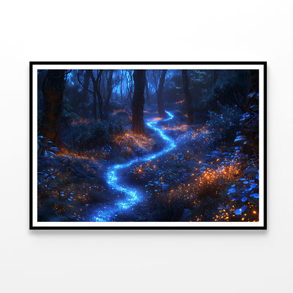 View of Night Forest Home Decor Premium Quality Poster Print Choose Your Sizes