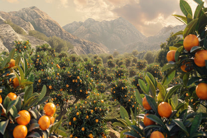 Oranges Growing, Mountain and the Sky Home Decor Premium Quality Poster Print Choose Your Sizes