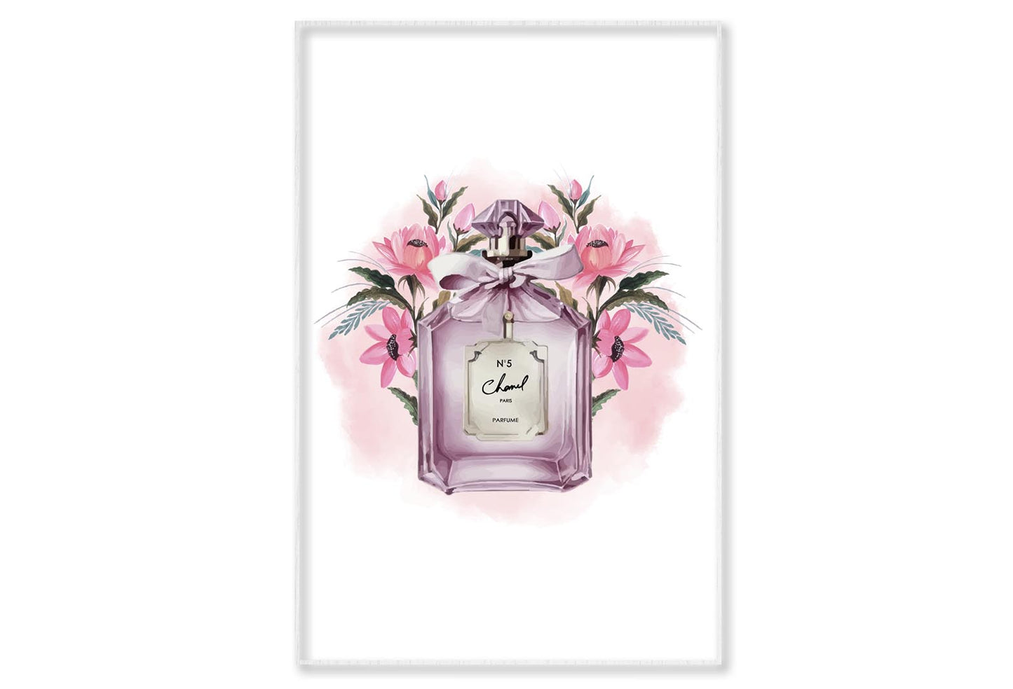 Pink Purple Perfume Wall Art Limited Edition High Quality Print Canvas Box Framed White