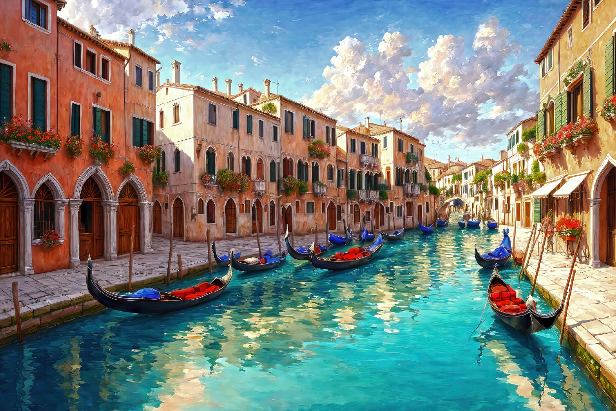 Body of Water with Boats, Buildings Home Decor Premium Quality Poster Print Choose Your Sizes