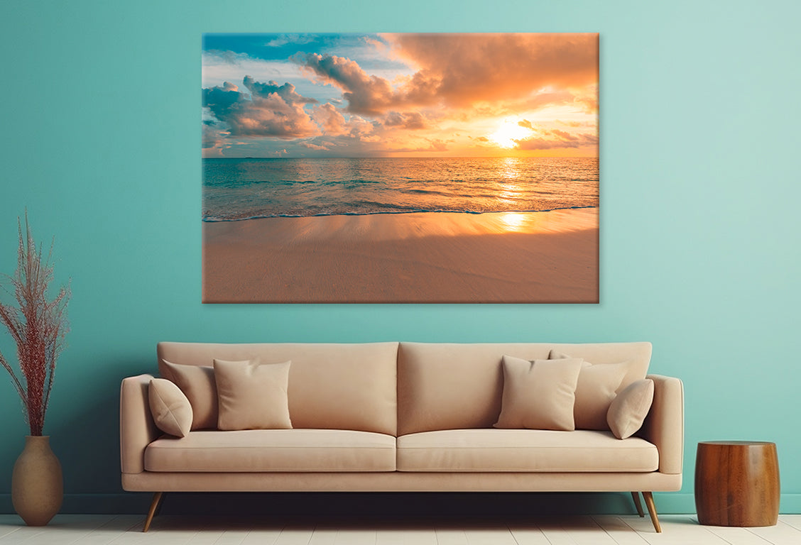 Closeup Beach Sunset Tropical Sky Wall Art Decor 100% Australian Made