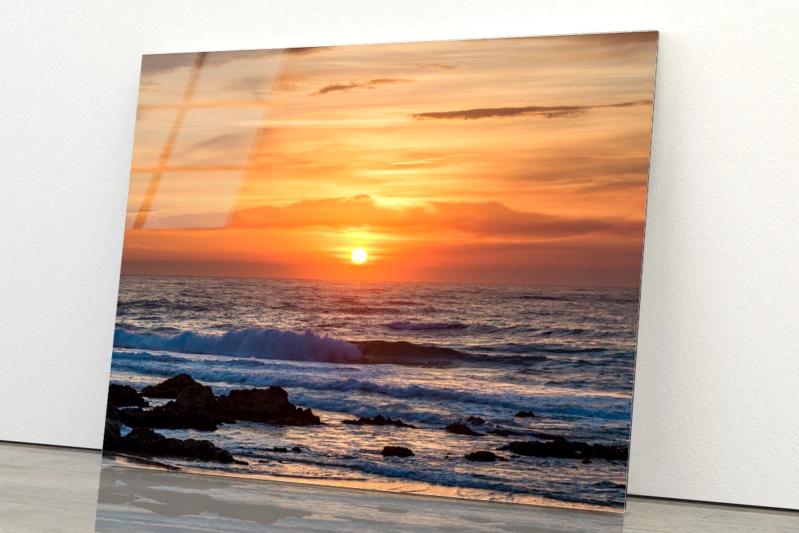 Sunset at the Beach Acrylic Glass Print Tempered Glass Wall Art 100% Made in Australia Ready to Hang