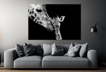 Mom and Baby Giraffe Faces  Wall Art Decor 100% Australian Made