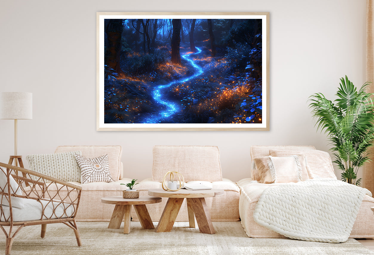 View of Night Forest Home Decor Premium Quality Poster Print Choose Your Sizes