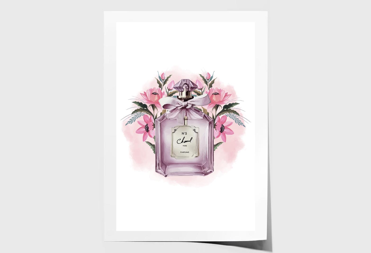 Pink Purple Perfume Wall Art Limited Edition High Quality Print Unframed Roll Canvas None