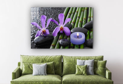 Zen Stones & Flowers UV Direct Aluminum Print Australian Made Quality