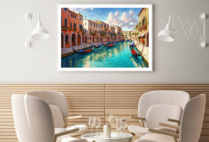 Body of Water with Boats, Buildings Home Decor Premium Quality Poster Print Choose Your Sizes