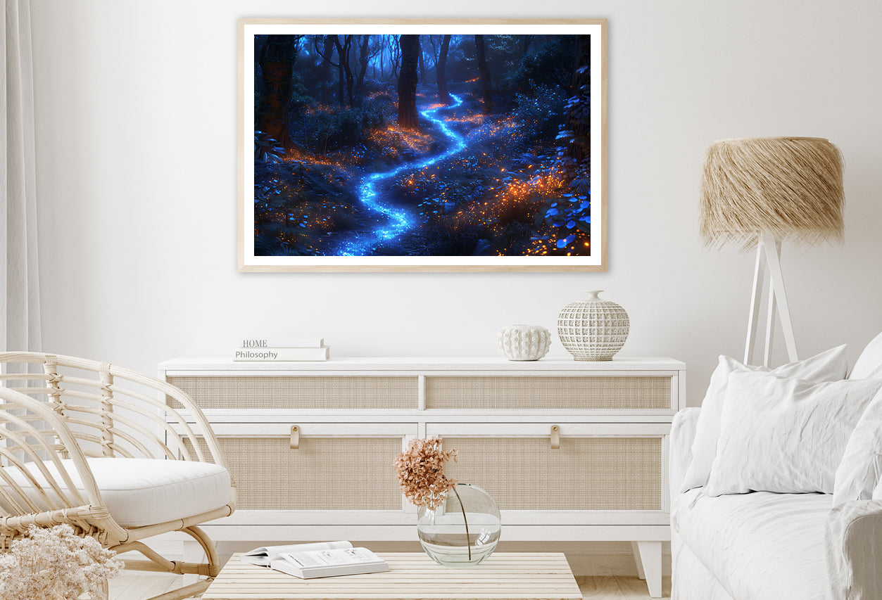 View of Night Forest Home Decor Premium Quality Poster Print Choose Your Sizes