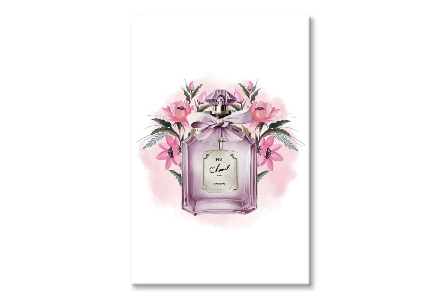 Pink Purple Perfume Wall Art Limited Edition High Quality Print Stretched Canvas None