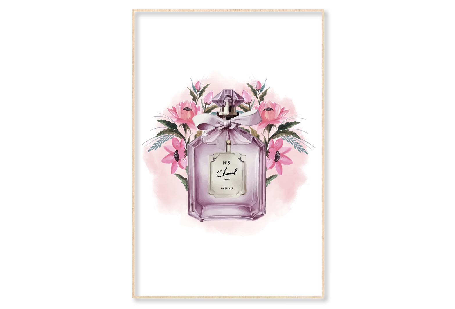 Pink Purple Perfume Wall Art Limited Edition High Quality Print Canvas Box Framed Natural