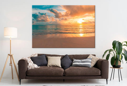 Closeup Beach Sunset Tropical Sky Wall Art Decor 100% Australian Made