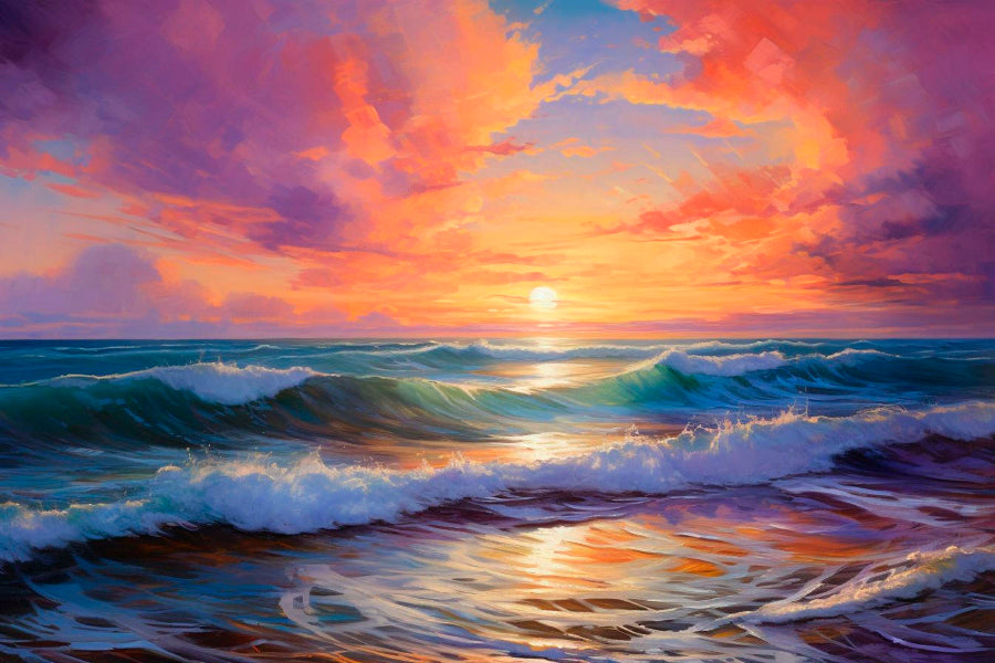 Mesmerizing Sunsets Painting Coastal Horizons,  Wall Art Decor 100% Australian Made