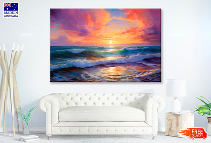 Mesmerizing Sunsets Painting Coastal Horizons,  Wall Art Decor 100% Australian Made