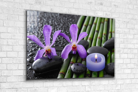 Zen Stones & Flowers UV Direct Aluminum Print Australian Made Quality