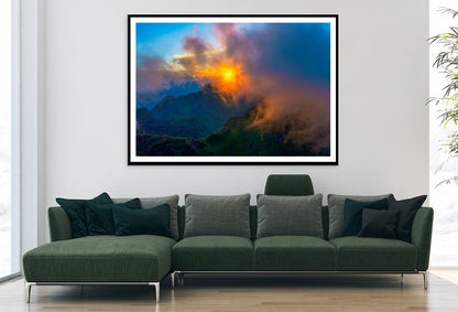 Beautiful Sunset with Mountain in Thailand Home Decor Premium Quality Poster Print Choose Your Sizes