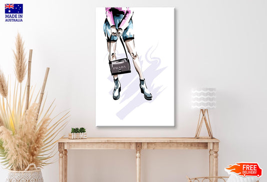 Blue Shoes with Elegant Bag Wall Art Limited Edition High Quality Print