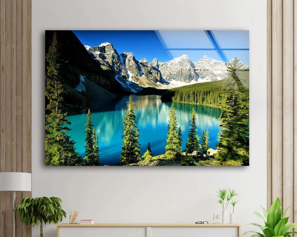 Forest Lake & Mountains UV Direct Aluminum Print Australian Made Quality