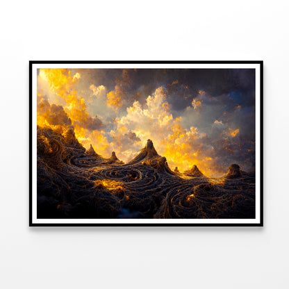 View of Mount Burst & Sunset Home Decor Premium Quality Poster Print Choose Your Sizes