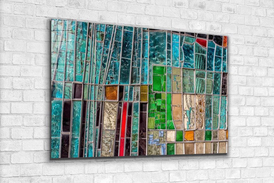 Abstract Stained Glass UV Direct Aluminum Print Australian Made Quality