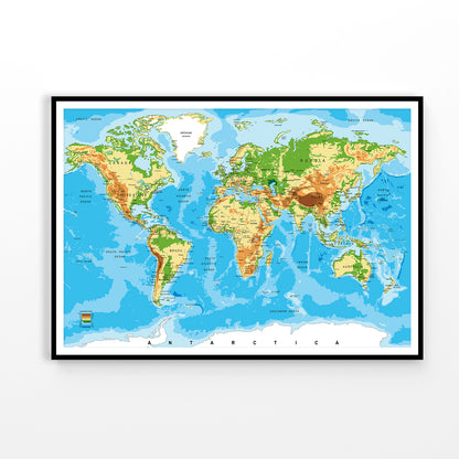 World Map Geological Home Decor Premium Quality Poster Print Choose Your Sizes