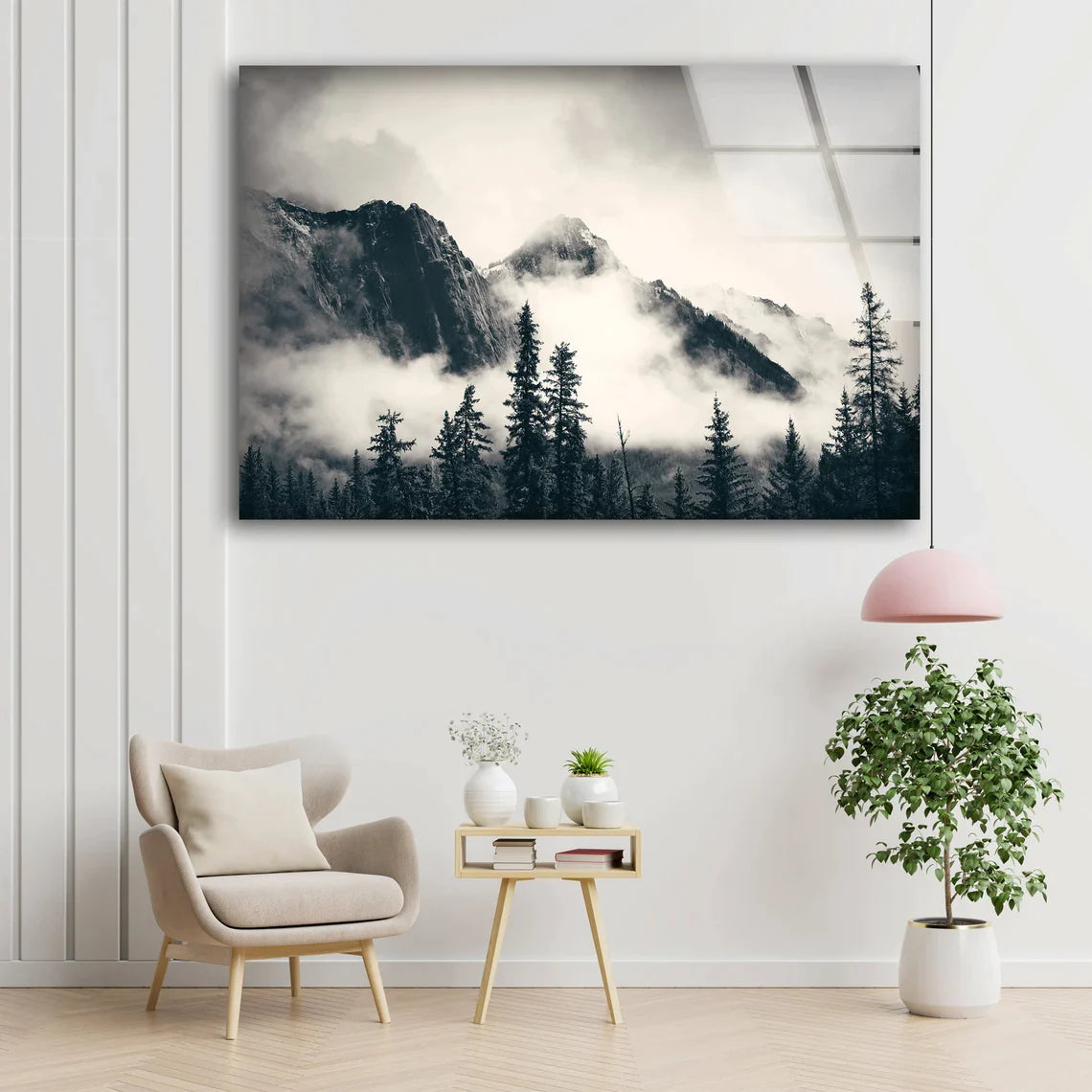 Misty Forest & Mountain UV Direct Aluminum Print Australian Made Quality