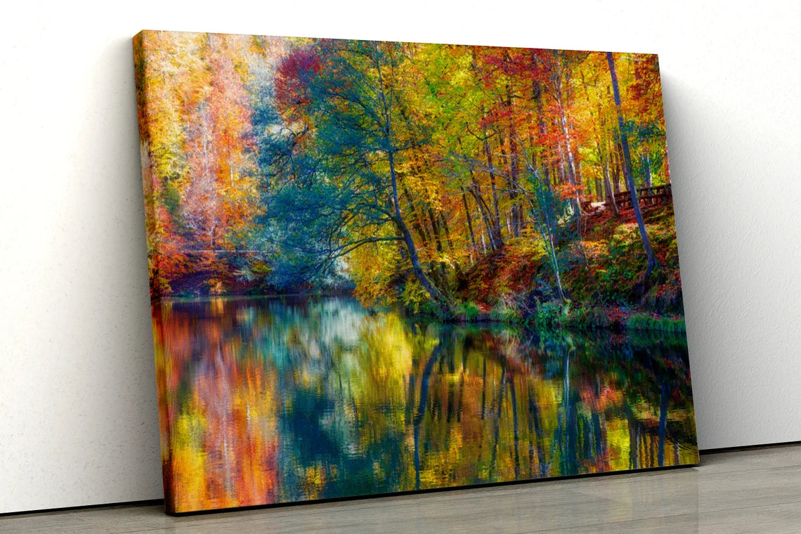 Multicolor forest oil painting UV Direct Aluminum Print Australian Made Quality