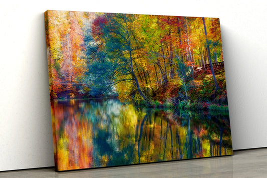 Multicolor forest oil painting UV Direct Aluminum Print Australian Made Quality