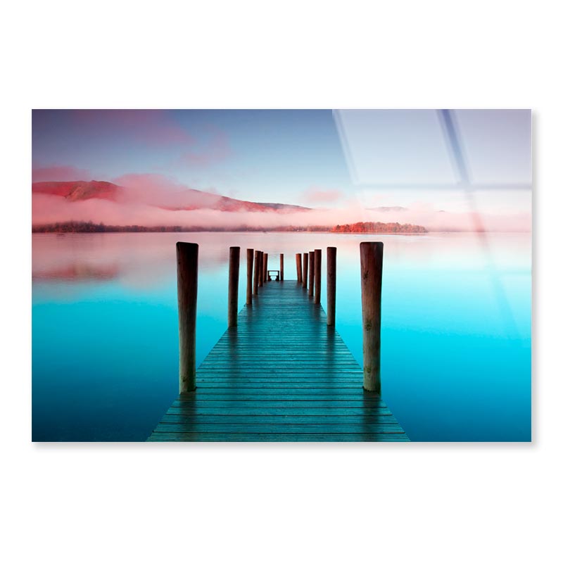 The Pier Is a Landing Stage on The Banks of Derwentwater Acrylic Glass Print Tempered Glass Wall Art 100% Made in Australia Ready to Hang