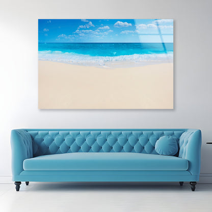 Summer Beach and Sky Acrylic Glass Print Tempered Glass Wall Art 100% Made in Australia Ready to Hang