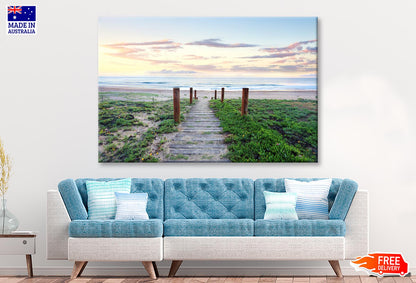 Pretty Sunrise and Narrow Path Leading Down to A Glorious Beach Wall Art Decor 100% Australian Made