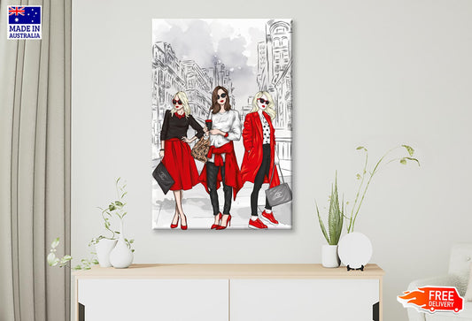 Stylish Women with Fashion Store Wall Art Limited Edition High Quality Print